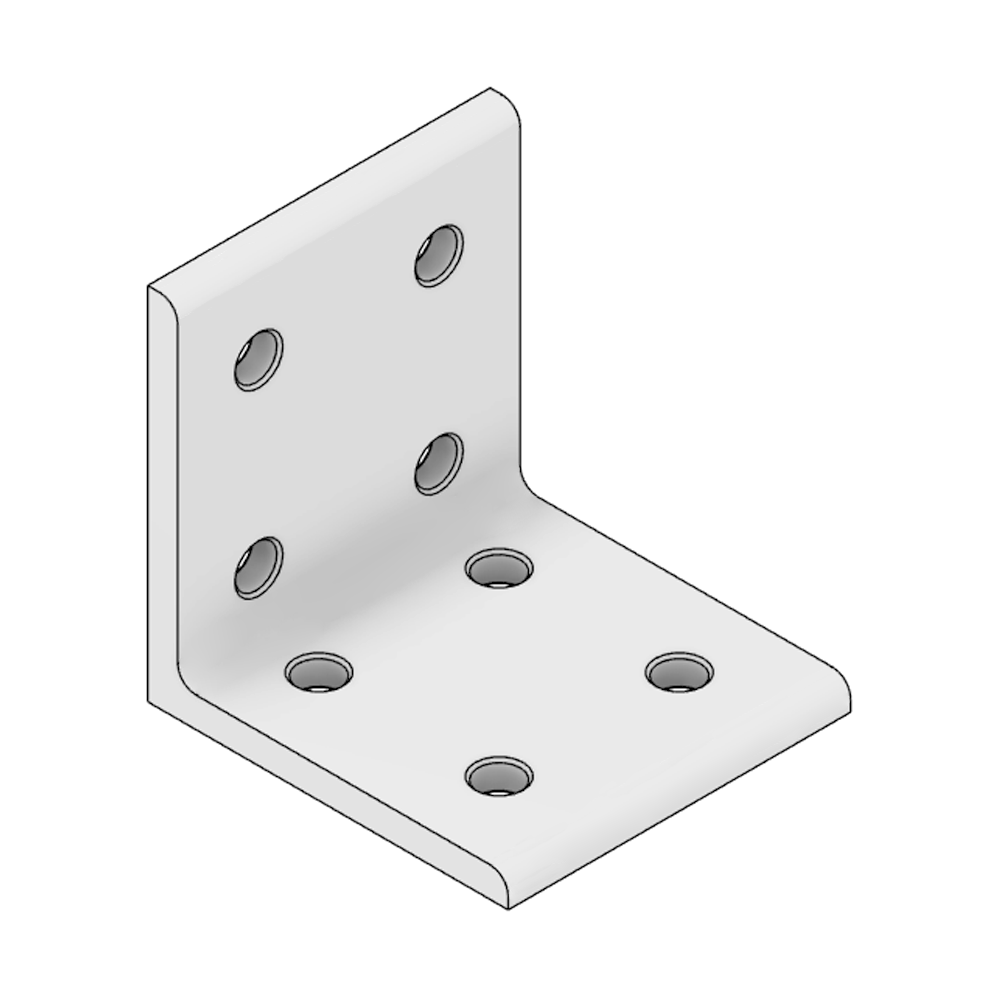 40-533-0 MODULAR SOLUTIONS ANGLE BRACKET 60MM TALL X 60MM WIDE HARDWARE NOT INCLUDED